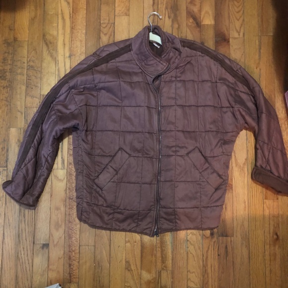 Free People Dolman Quilted Knit Jacket Old Pink L - Picture 4 of 8